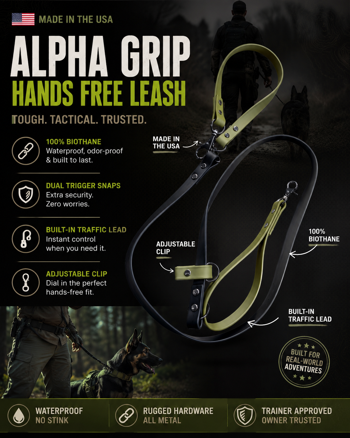 AlphaGrip Hands Free Leash